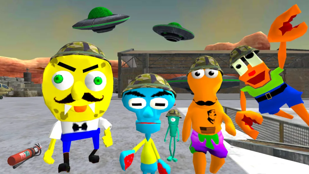 Sponge Area 51. Neighbor Alien  [МОД Много монет] Screenshot 1