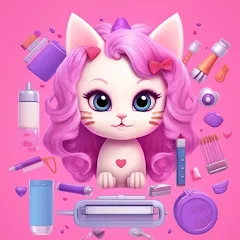 Скачать взлом Idle Cat Makeover: Hair Salon [МОД Mega Pack] на Андроид