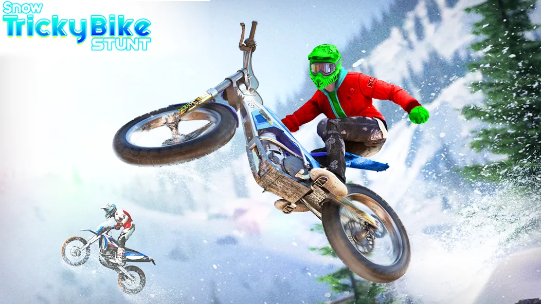 Snow Tricky Bike Stunt Race 3D  [МОД Unlimited Money] Screenshot 1