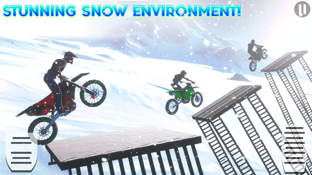 Snow Tricky Bike Stunt Race 3D  [МОД Unlimited Money] Screenshot 2