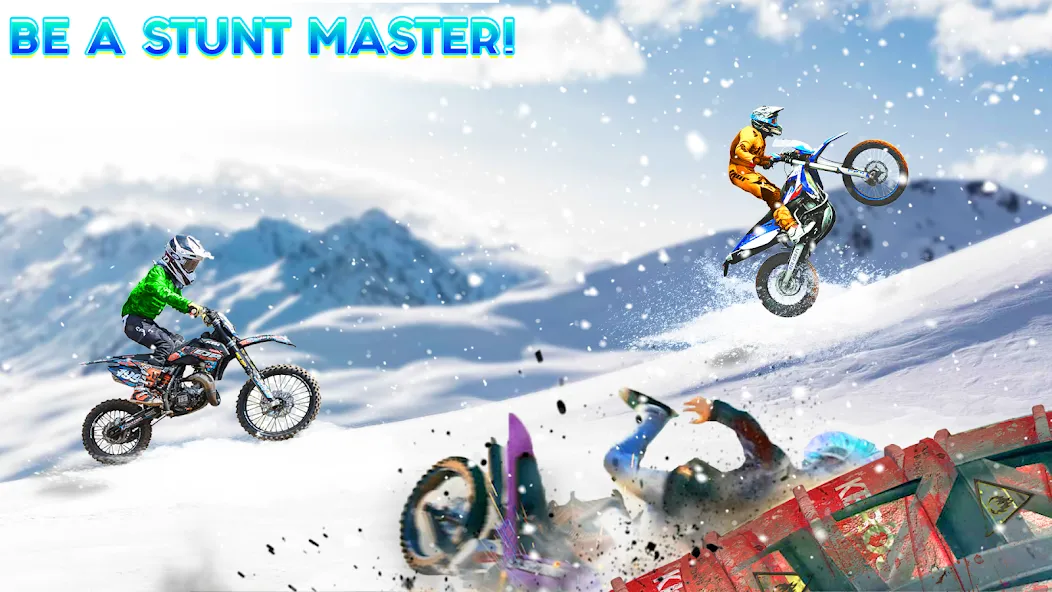 Snow Tricky Bike Stunt Race 3D  [МОД Unlimited Money] Screenshot 3