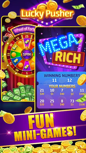 Lucky Cash Pusher Coin Games (Лаки Кэш Пушер Коин Геймс)  [МОД Много денег] Screenshot 4