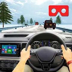 Скачать взлом VR Traffic Racing In Car Drive (ВР Трафик Гонки на Автомобиле Вождения)  [МОД Menu] на Андроид