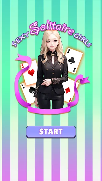 Sexy solitaire girls: ani card (Сэкси солитер девушки)  [МОД Unlimited Money] Screenshot 1