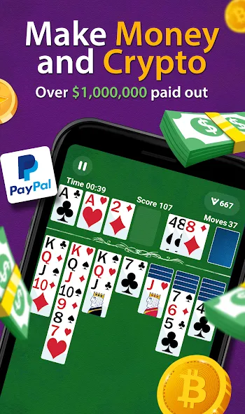 Solitaire - Make Money  [МОД Бесконечные деньги] Screenshot 1