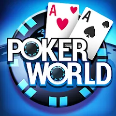 Скачать взлом Poker World, Offline TX Holdem (Покер Ворлд)  [МОД Много монет] на Андроид