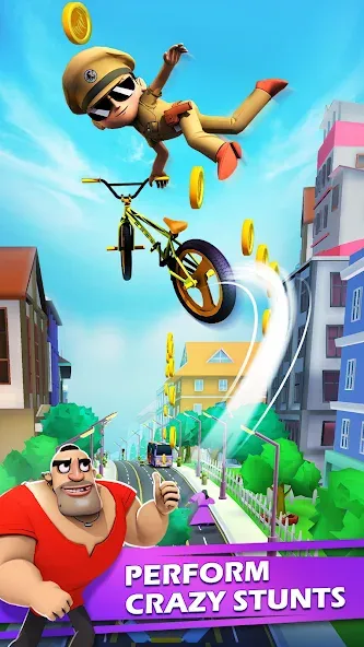 Little Singham Cycle Race (Литл Сингам Велосипедная Гонка)  [МОД Много денег] Screenshot 4