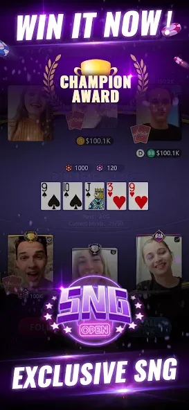 PokerGaga: Texas Holdem Live (ПокерГага)  [МОД Unlimited Money] Screenshot 3