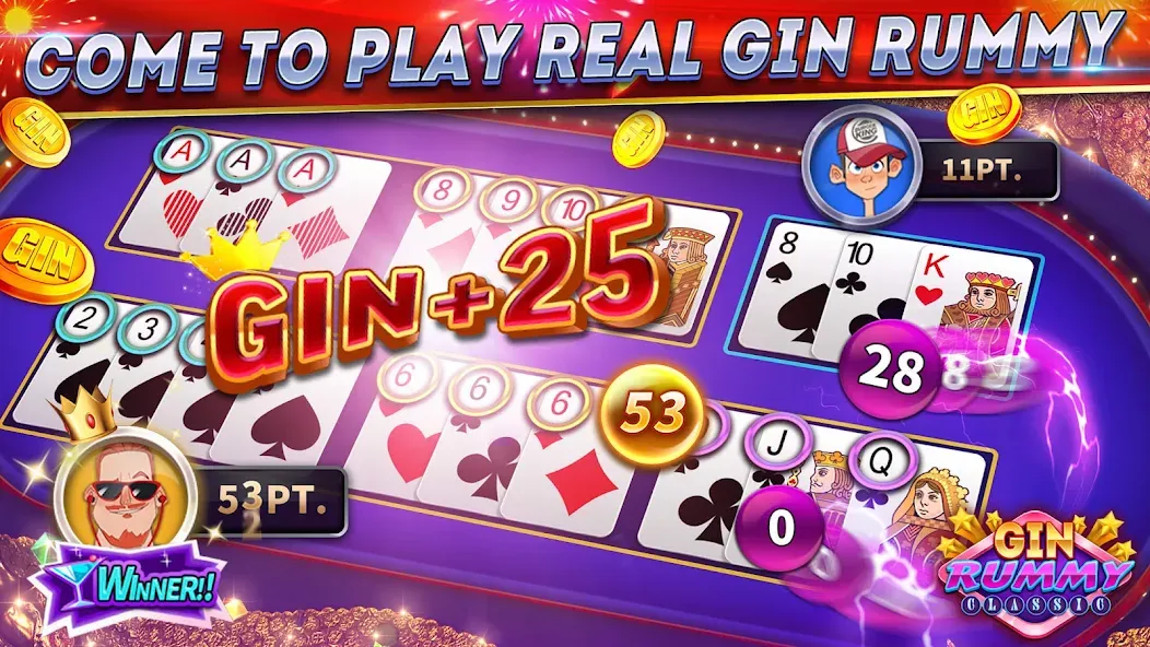 Gin Rummy Online & Offline  [МОД Меню] Screenshot 5