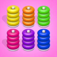 Скачать взлом Color Sort 3D — Hoop Stack [МОД Много денег] на Андроид