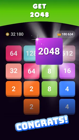 2048: Puzzle Game! Merge Block (Две тысячи сорок восемь)  [МОД Бесконечные деньги] Screenshot 2