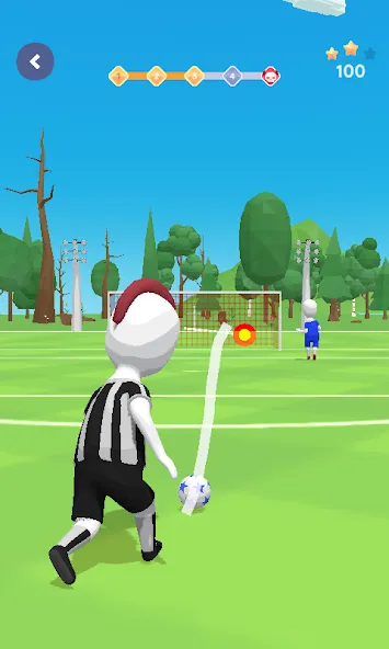 Stickman Freekick: Soccer game  [МОД Много денег] Screenshot 5