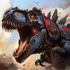 Скачать взлом Mech War: Jurassic Dinosaur (Мех Батл)  [МОД Много монет] на Андроид