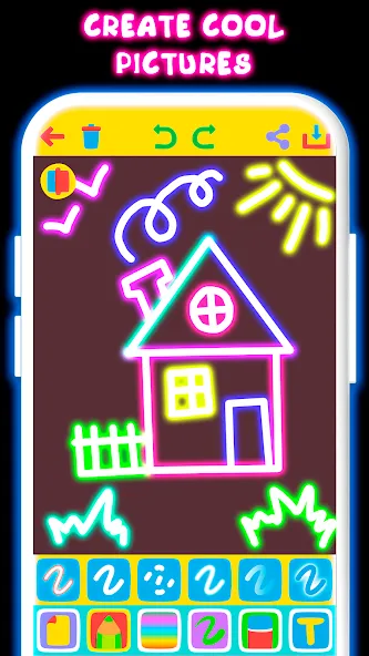 Drawing For Kids - Glow Draw  [МОД Бесконечные деньги] Screenshot 1