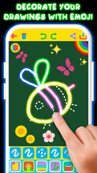 Drawing For Kids - Glow Draw  [МОД Бесконечные деньги] Screenshot 5