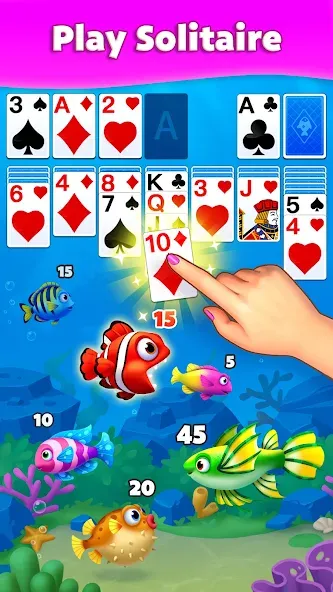 Solitaire Fish  [МОД Много монет] Screenshot 1