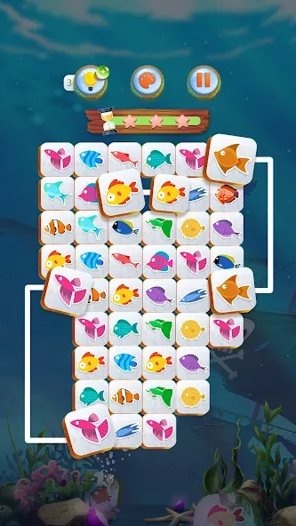 Mahjong Connect Fish World (Мацзян Коннект Рыбный Мир)  [МОД Unlimited Money] Screenshot 1