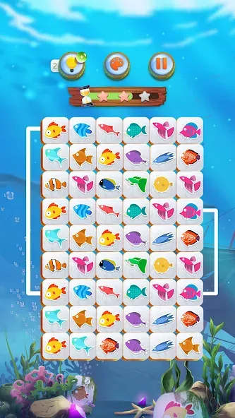 Mahjong Connect Fish World (Мацзян Коннект Рыбный Мир)  [МОД Unlimited Money] Screenshot 2