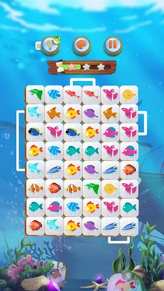 Mahjong Connect Fish World (Мацзян Коннект Рыбный Мир)  [МОД Unlimited Money] Screenshot 3