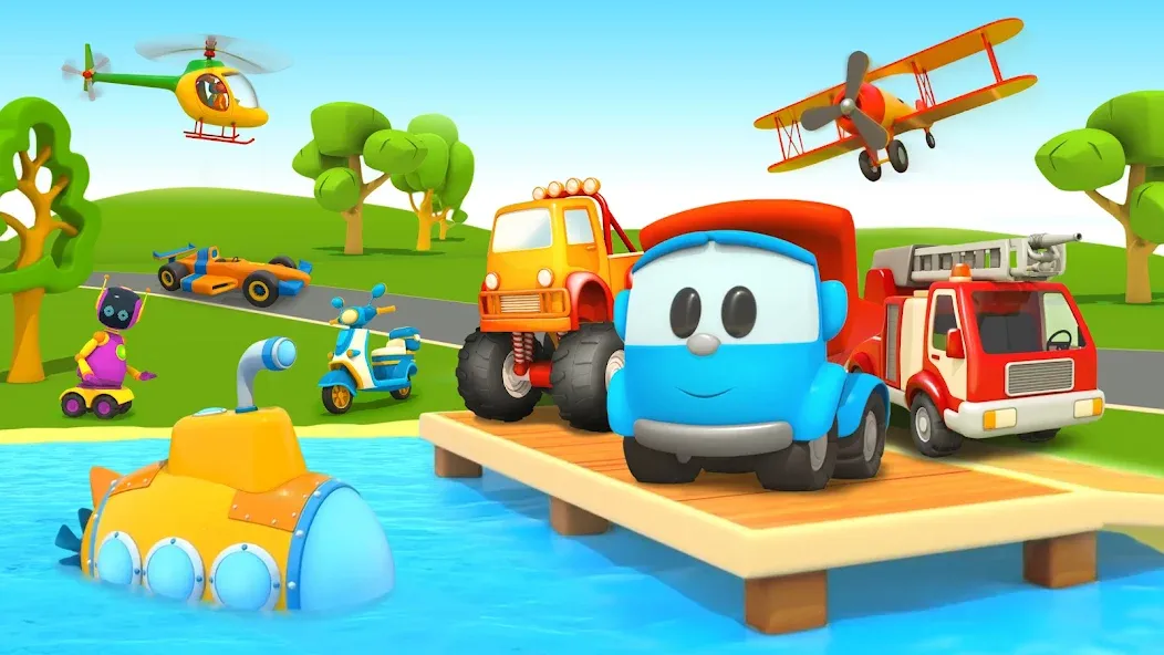 Leo 2: Puzzles & Cars for Kids  [МОД Много монет] Screenshot 1