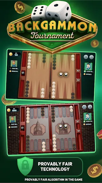 Backgammon Tournament  [МОД Unlimited Money] Screenshot 1