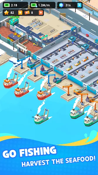 Seafood Inc - Tycoon, Idle (Айдл Сифуд Инк)  [МОД Unlocked] Screenshot 2